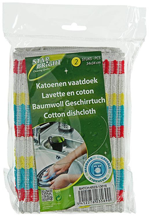 Starbright 1009150 – SB-Baumwoll-Spültuch, 2 Stück, 34 x 34 cm | 6 Stück
