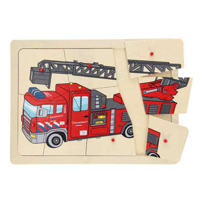 Playwood Holzstollenpuzzle Feuerwehr, 9-tlg.