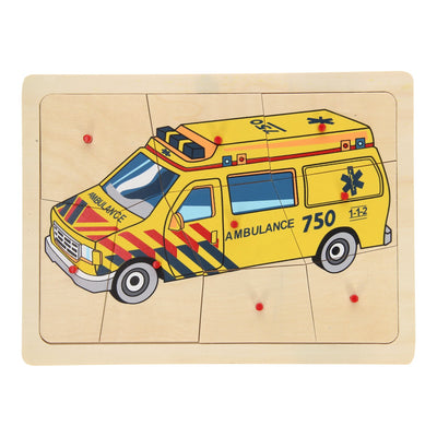 Playwood Holz-Studenpuzzle Krankenwagen, 9-tlg.