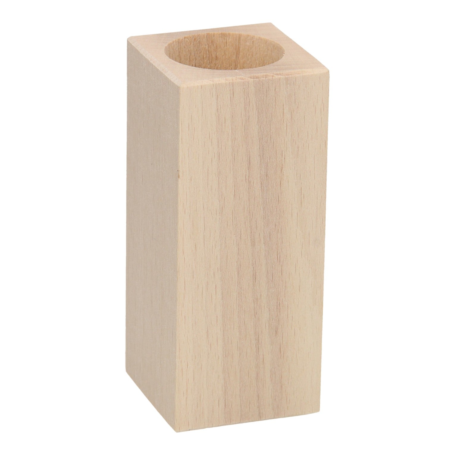 Tee -Lichthalter Quadratbuche Holz, 13 cm