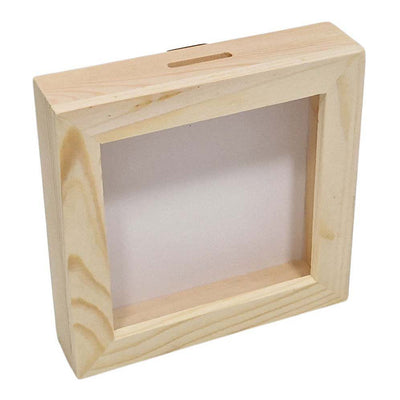 Playwood Holz-Sparschwein aus Plexiglas mit weißer Rückseite, klein