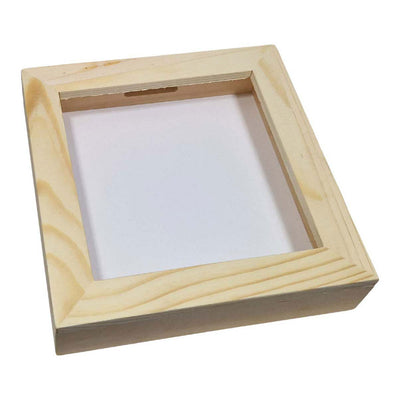 Playwood Holz-Sparschwein aus Plexiglas mit weißer Rückseite, mittelgroß