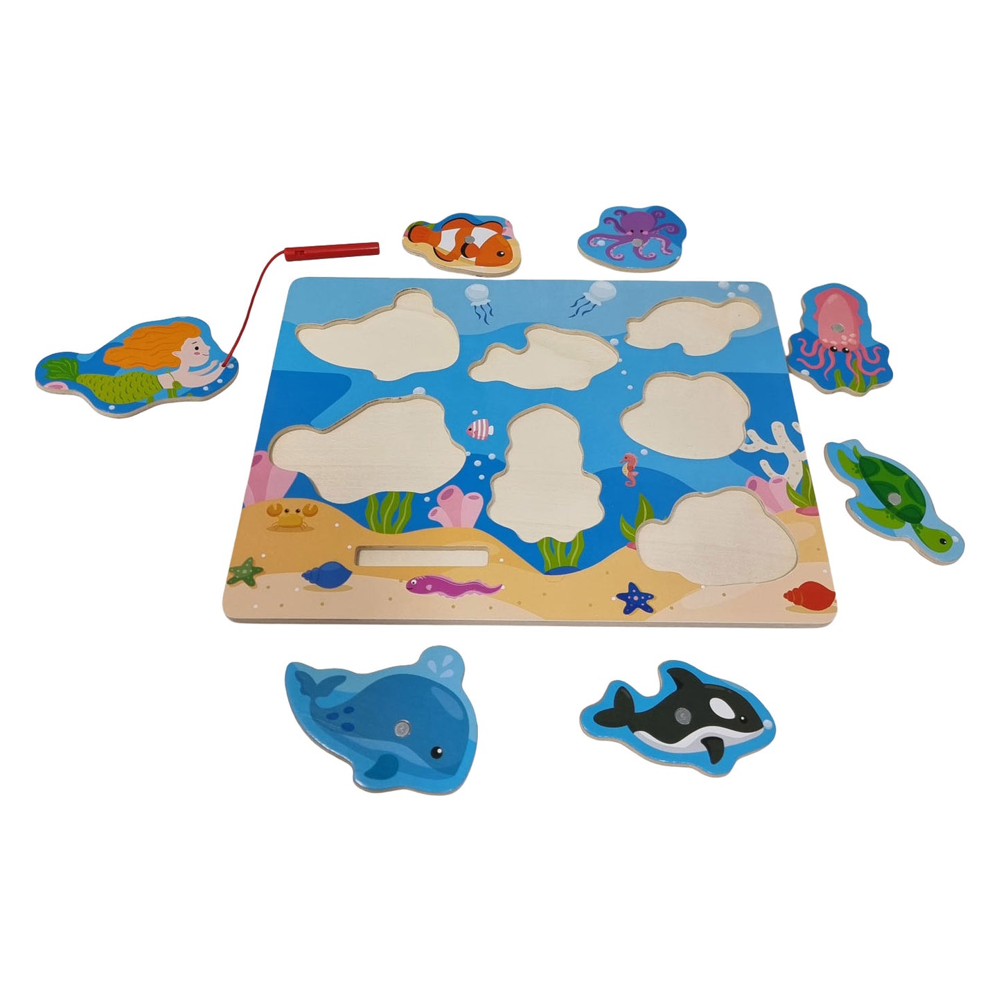 Playwood Holzpuzzle und Angelspiel – 7-tlg.