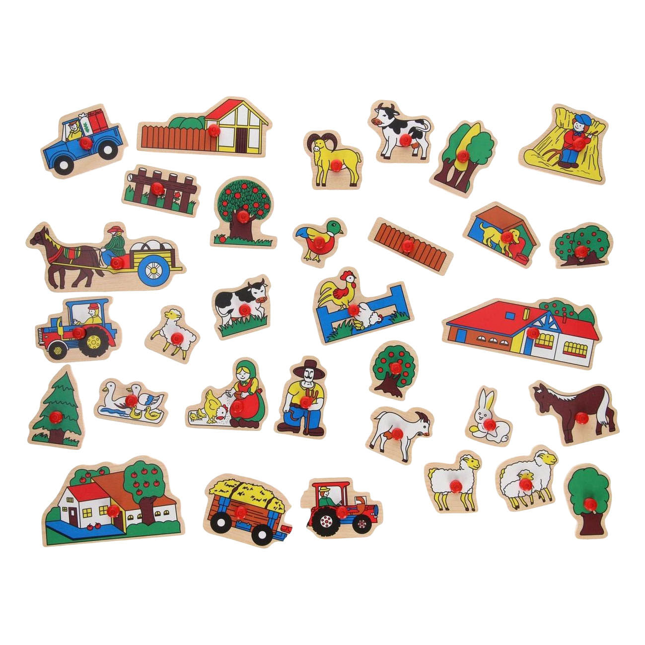 Playwood Holz-Studenpuzzle Bauernhof extra groß - 32 Teile.