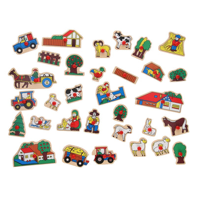 Playwood Holz-Studenpuzzle Bauernhof extra groß - 32 Teile.