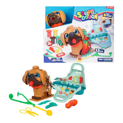 Toi-toys Sculptidough Ton-Set Tierpfleger Hund, 13-teilig.