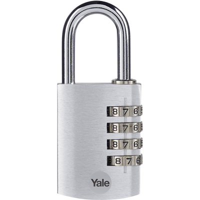 Yale 1065479 – Vorhängeschloss 38 mm Aluminium, silberfarben, Standard | 6 Stück
