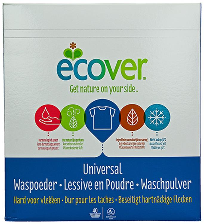 Ecover 1009801 - Waschpulver Universal 3kg 40 Messlöffel | 3 Stück