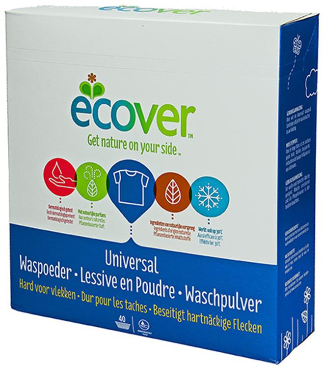 Ecover 1009801 - Waschpulver Universal 3kg 40 Messlöffel | 3 Stück