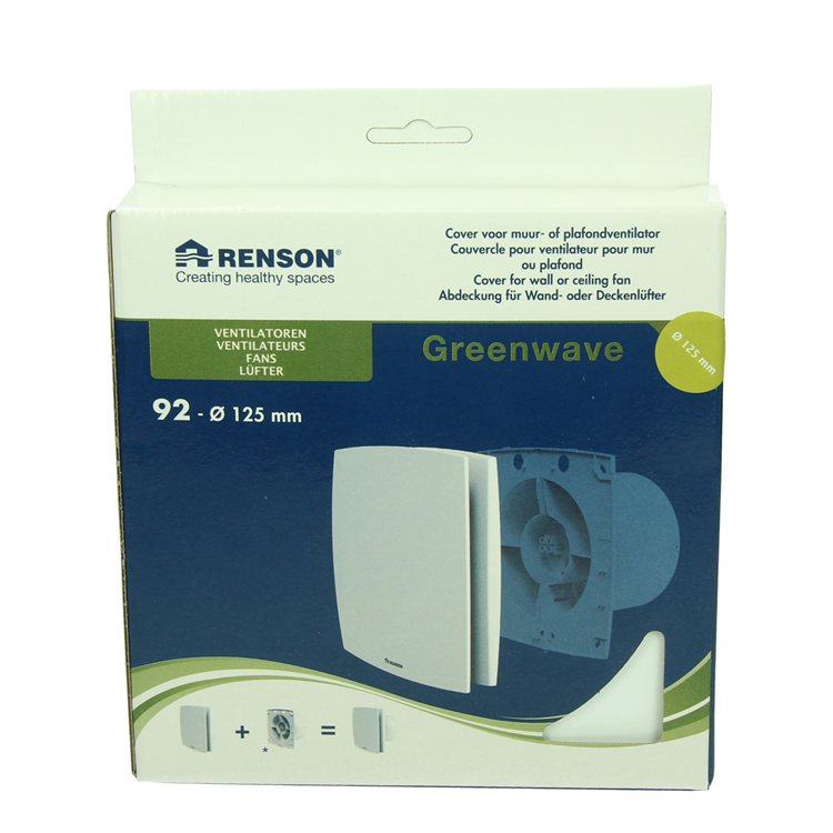 Renson 1069259 – mechanische Lüfterabdeckung (9 x 12-Durchmesser 125) 92 W (weiß) | 2 Stk