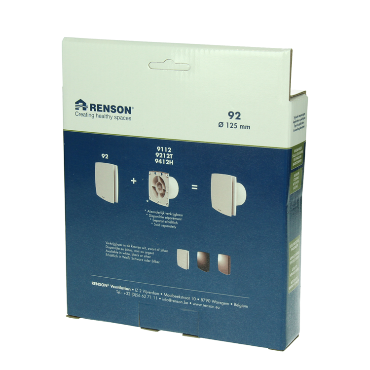 Renson 1069261 – mechanische Lüfterabdeckung (9 x 12-Durchmesser 125), 92 g (grau) | 2 Stk