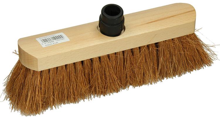 1009167 - Kokosbesen Rundholz lackiert 30cm + Stück Eb schwarz | 5 Stück