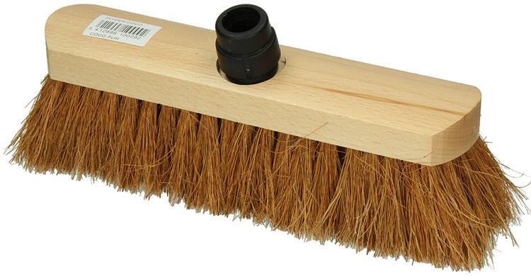 1009167 - Kokosbesen Rundholz lackiert 30cm + Stück Eb schwarz | 5 Stück