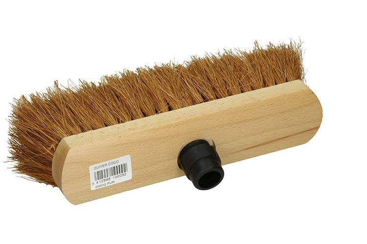 1009167 - Kokosbesen Rundholz lackiert 30cm + Stück Eb schwarz | 5 Stück