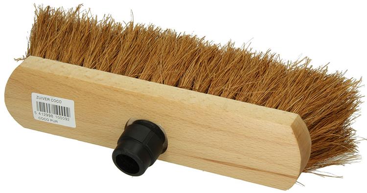 1009167 - Kokosbesen Rundholz lackiert 30cm + Stück Eb schwarz | 5 Stück