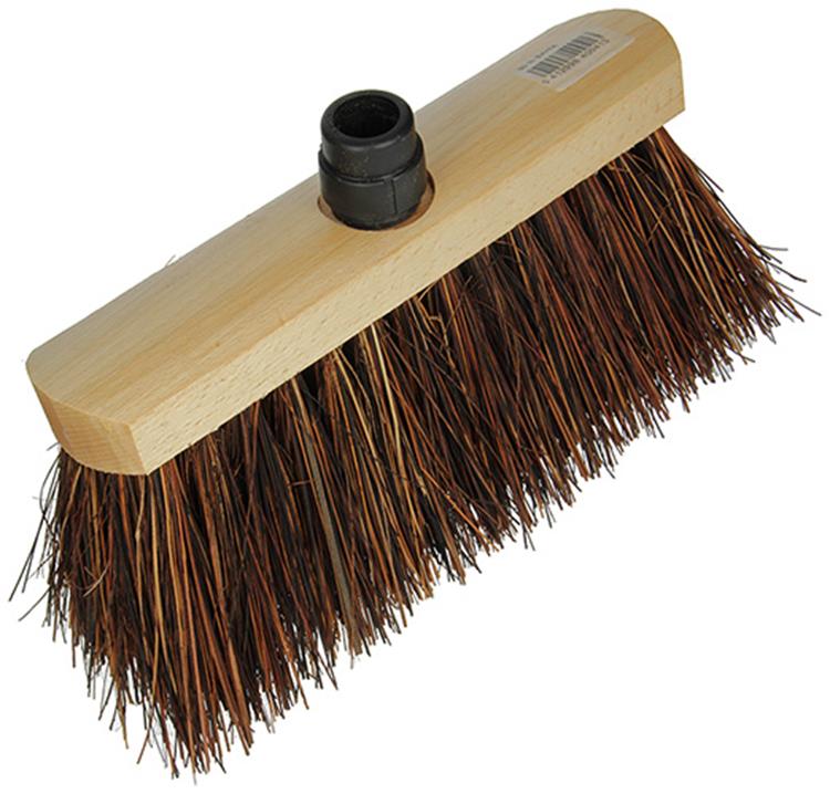 1008319 - Kehrmaschine Rundholz Klarlack 50% Bahia + ST Eb Schwarz fluoreszierend | 4 Stück