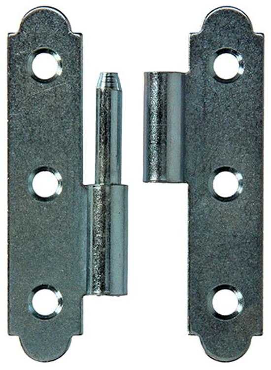 Mack 1013257 – 2 spanische Scharniere links verzinkt H 80 x B 45 mm | 5 Stück