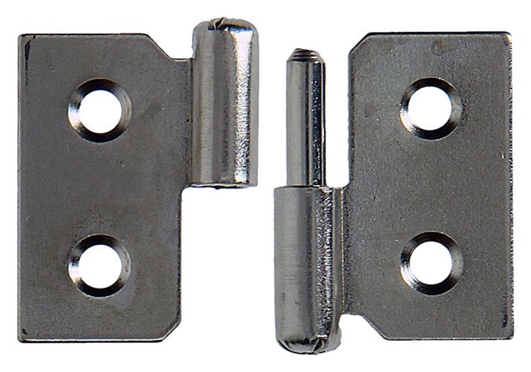 Mack 1013467 - 2 Möbelscharniere rechts vernickelt H 30 x B 40 mm | 5 Stück