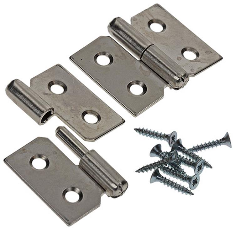 Mack 1013349 - 2 Möbelscharniere links vernickelt H 30 x B 40 mm | 5 Stück