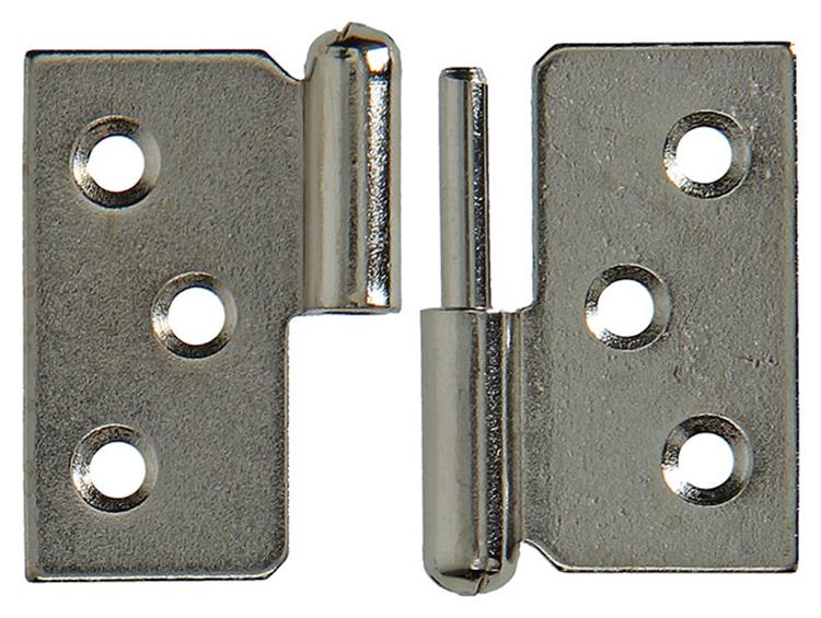 Mack 1013351 - 2 Möbelscharniere rechts vernickelt H 40 x B 50 mm | 5 Stück