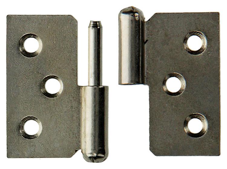 Mack 1013350 - 2 Möbelscharniere links vernickelt H 40 x B 50 mm | 5 Stück
