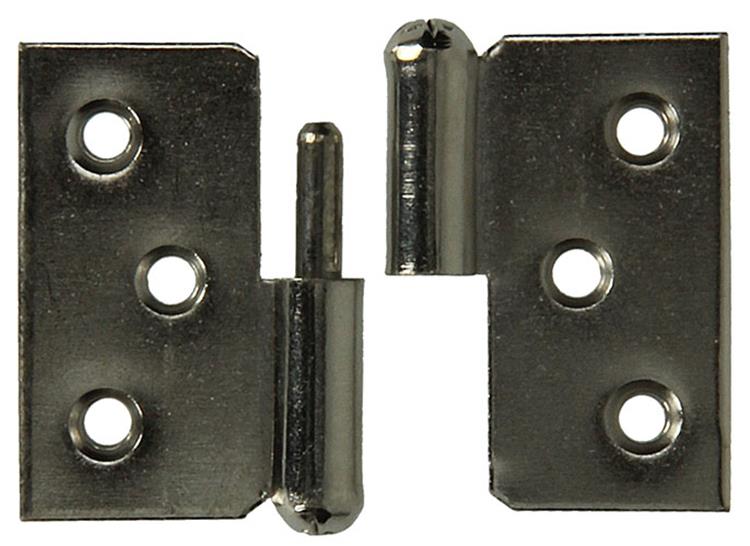 Mack 1013350 - 2 Möbelscharniere links vernickelt H 40 x B 50 mm | 5 Stück