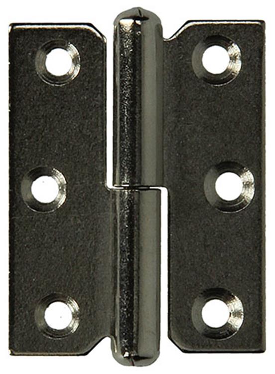 Mack 1013352 - 2 Möbelscharniere links vernickelt H 50 x B 40 mm | 5 Stück