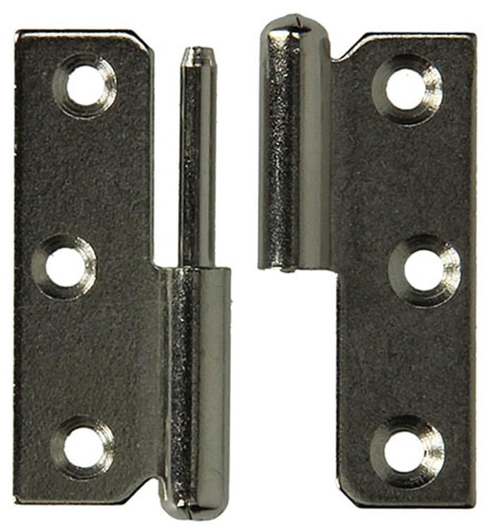 Mack 1013352 - 2 Möbelscharniere links vernickelt H 50 x B 40 mm | 5 Stück