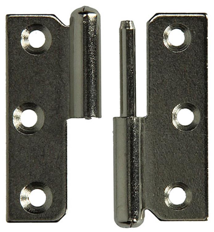 Mack 1013465 - 2 Möbelscharniere rechts vernickelt H 50 x B 40 mm | 5 Stück