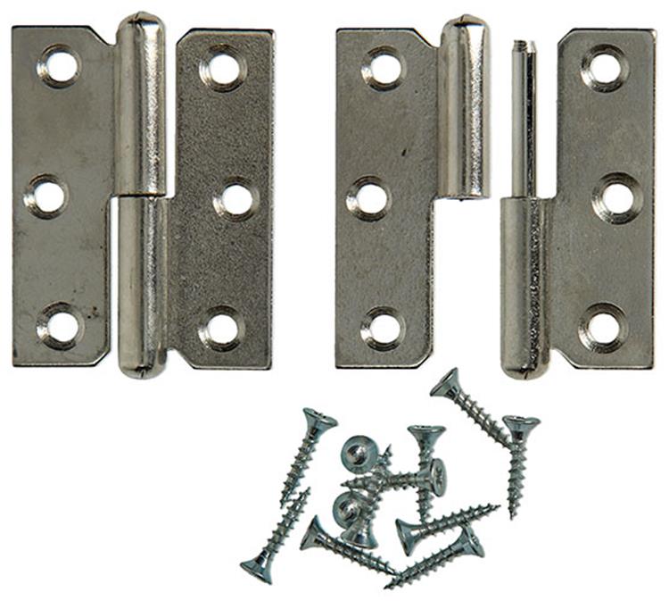 Mack 1013465 - 2 Möbelscharniere rechts vernickelt H 50 x B 40 mm | 5 Stück