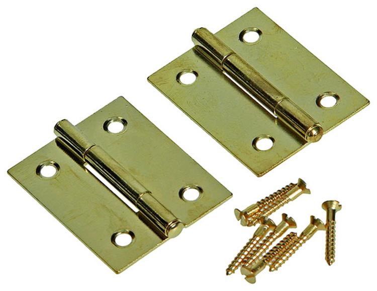 Mack 1013503 - 2 schmale Scharniere Messing H 40 x B 32 mm | 5 Stück