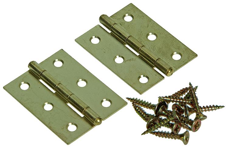 Mack 1013338 - 2 schmale Scharniere Messing H 50 x B 30 mm | 5 Stück