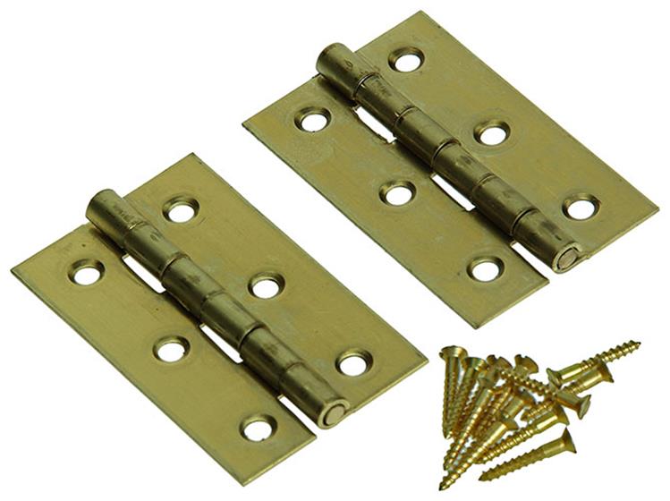 Mack 1013504 - 2 schmale Scharniere Messing H 60 x B 46 mm | 5 Stück