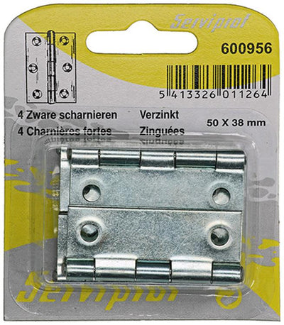 Mack 1013250 - 4 schwere Scharniere verzinkt H 50 x B 38 mm | 5 Stück