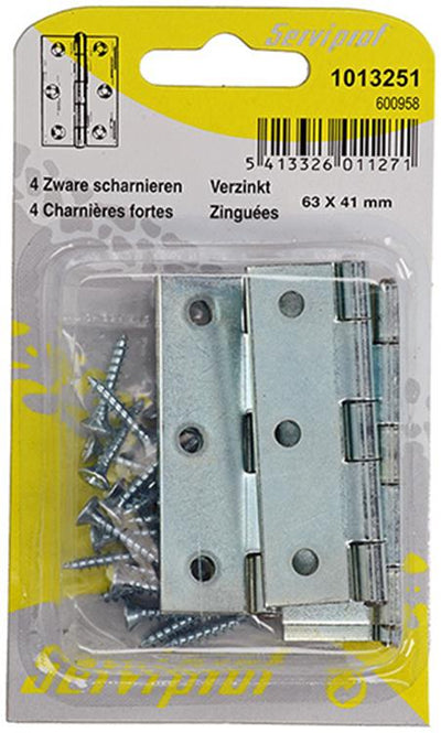 Mack 1013251 - 4 schwere Scharniere verzinkt H 63 x B 41 mm | 5 Stück