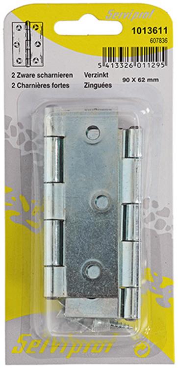 Mack 1013611 - 2 schwere Scharniere verzinkt H 90 x B 62 mm | 5 Stück