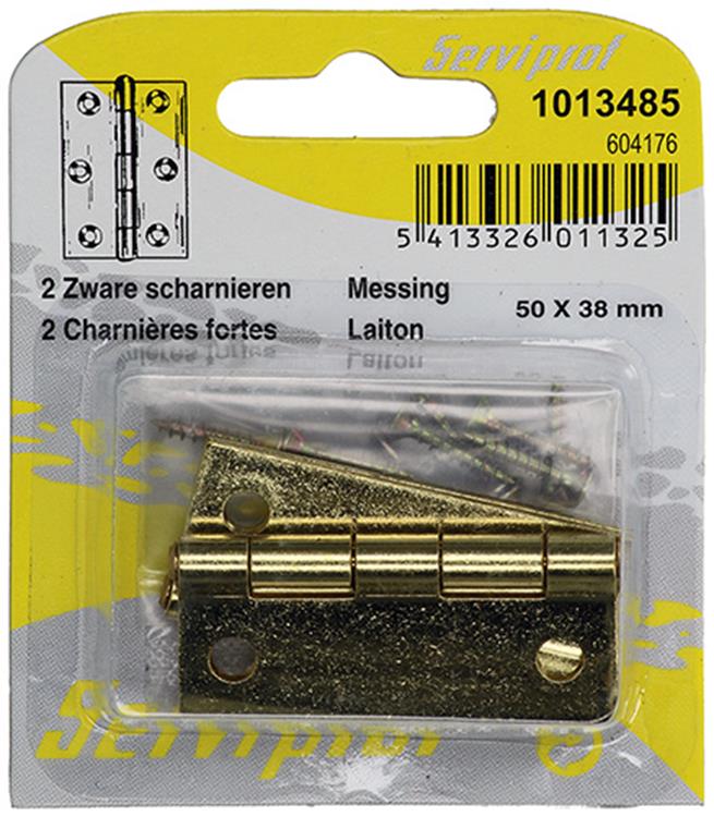 Mack 1013485 - 2 Scharniere vermessingt H 50 x B 38 mm | 5 Stück