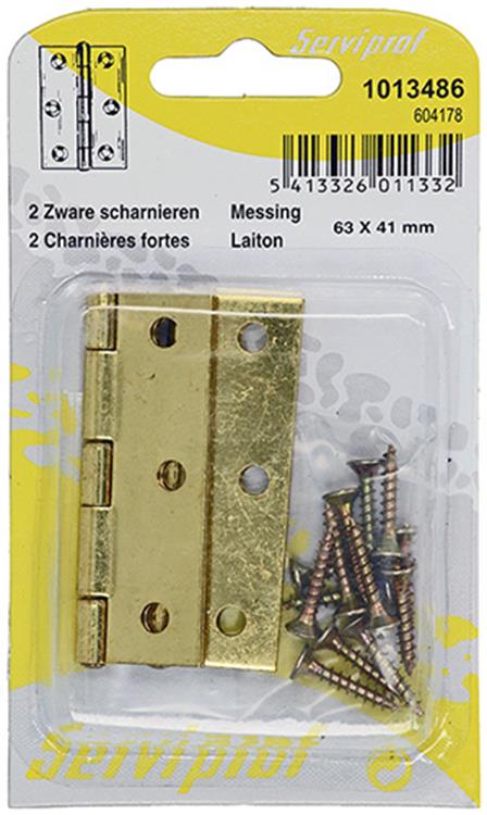 Mack 1013486 - 2 Scharniere vermessingt H 63 x B 41 mm | 5 Stück