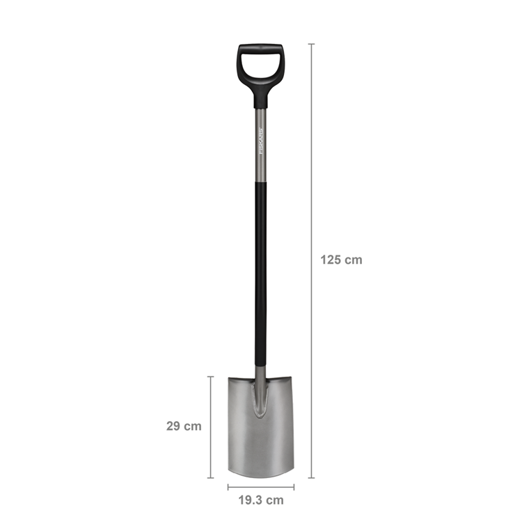 Fiskars ergonomischer runder Gartenspaten | grau - 1066710