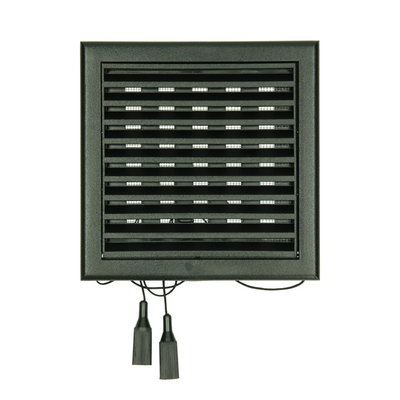 Renson 1069262 – oberflächenmontiertes verstellbares Gitter PVC 732 (154 x 154) str 9005 (schwarz) | 2 Stk