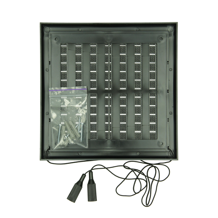 Renson 1069263 – oberflächenmontiertes verstellbares Gitter PVC 732 (187 x 187) str 9005 (schwarz) | 2 Stk