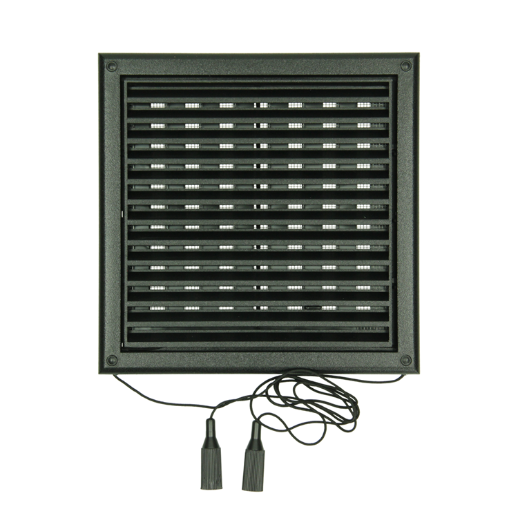 Renson 1069263 – oberflächenmontiertes verstellbares Gitter PVC 732 (187 x 187) str 9005 (schwarz) | 2 Stk