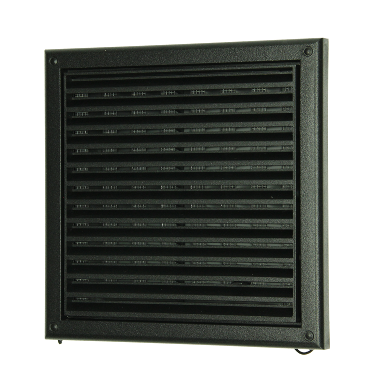 Renson 1069263 – oberflächenmontiertes verstellbares Gitter PVC 732 (187 x 187) str 9005 (schwarz) | 2 Stk
