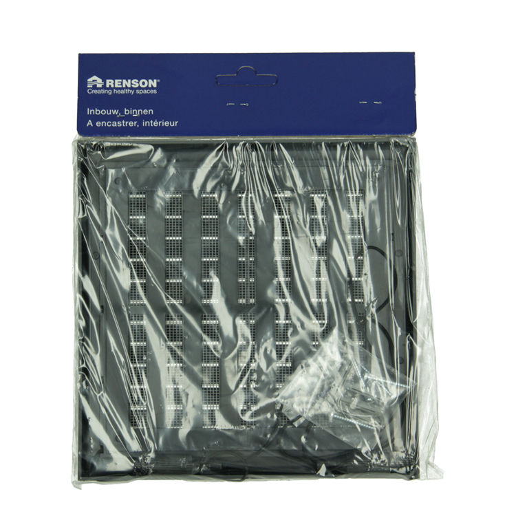 Renson 1069263 – oberflächenmontiertes verstellbares Gitter PVC 732 (187 x 187) str 9005 (schwarz) | 2 Stk