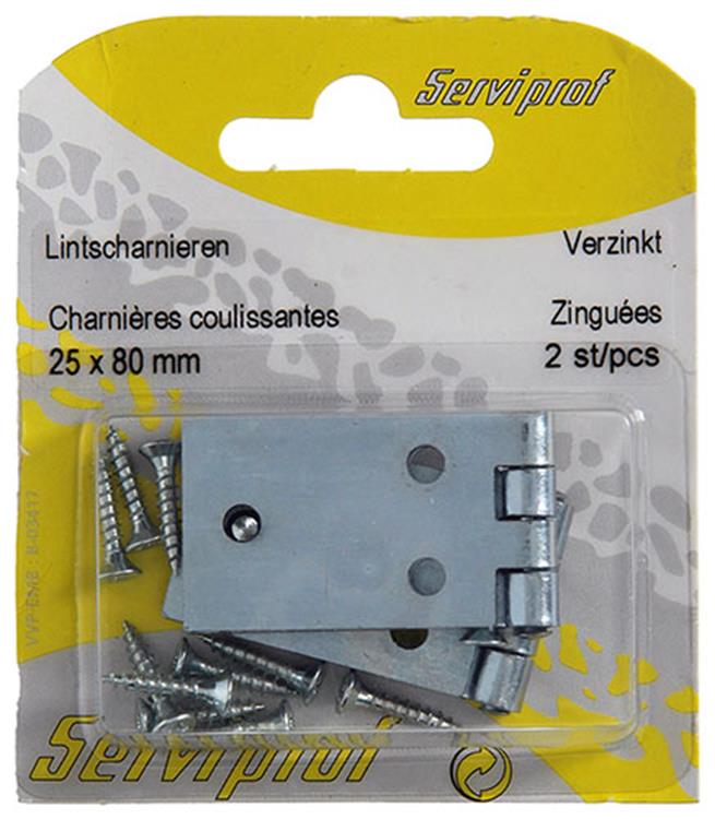 Mack 1013481 – 2 verzinkte Bandscharniere H 25 x B 80 mm | 5 Stück