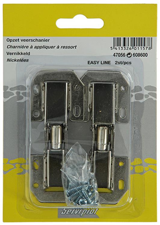 Mack 1013624 - 2 Federscharniere vernickelt Easy-Line | 5 Stück