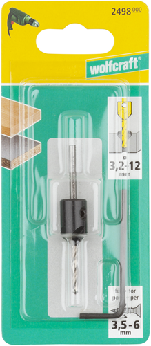 Wolfcraft Vorbohren | mit Senker | ø3,2-12mm | 1 Stück - 2498000
