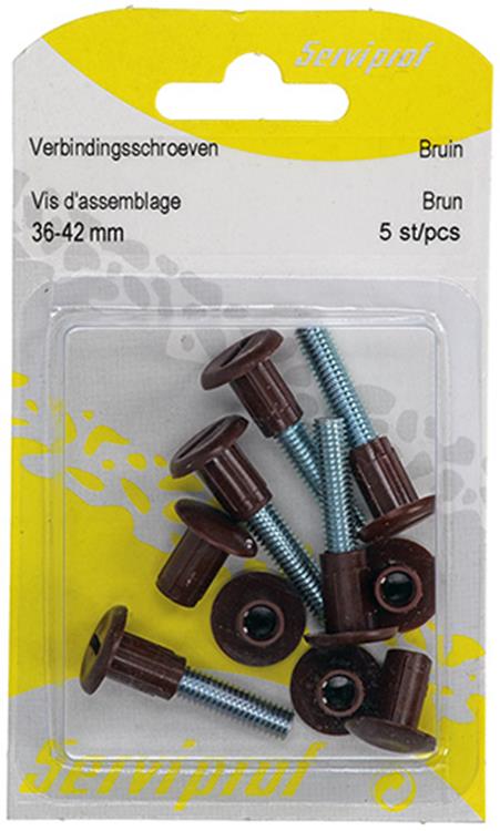 Mack 1015827 – 5 braune Verbindungsschrauben 34–44 mm | 10 Stück