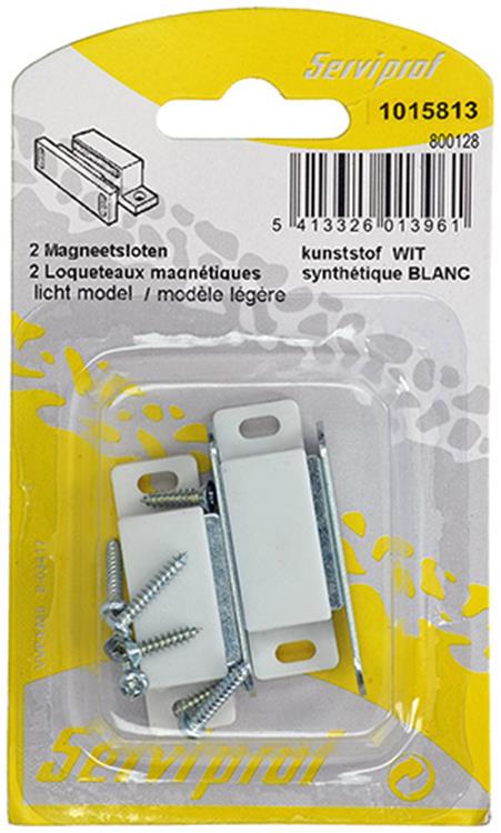 Mack 1015813 - 2 Magnetschlösser, leichtes Modell, weißer Kunststoff | 10 Stück
