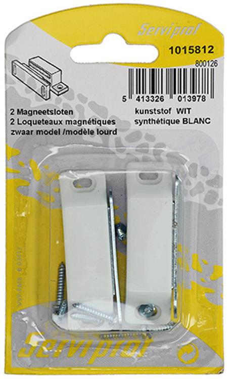 Mack 1015812 - 2 Magnetschlösser, schweres Modell, weißer Kunststoff | 10 Stück